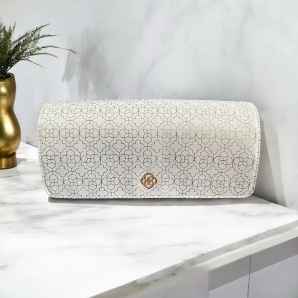 NWT! Kendra Scott Travel Jewelry Roll in White and Gold - Picture 1 of 8